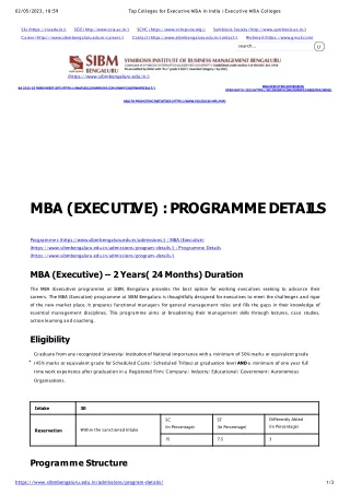 Top Colleges for Executive MBA in India _ Executive MBA Colleges