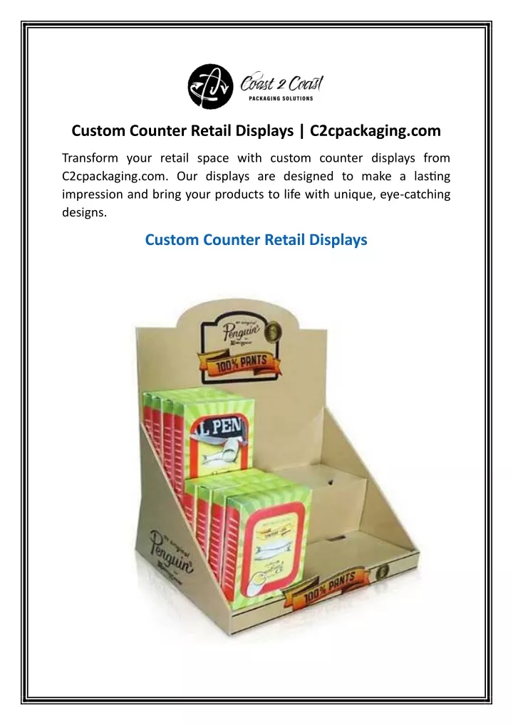 custom counter retail displays c2cpackaging com