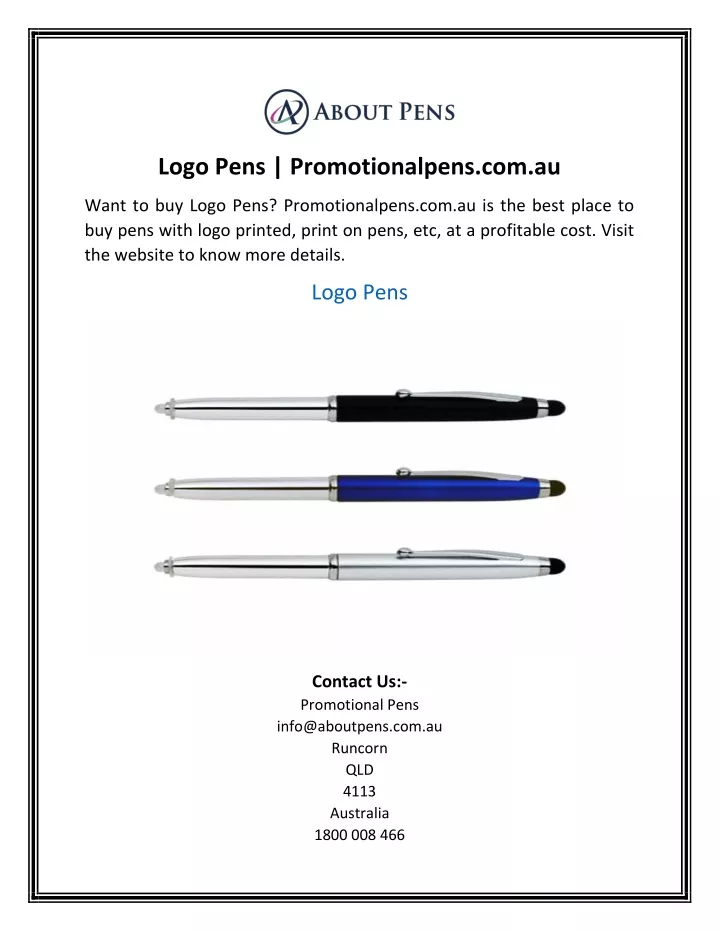 logo pens promotionalpens com au