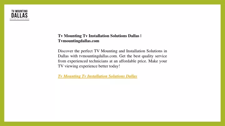 tv mounting tv installation solutions dallas