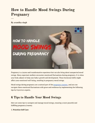 How to Handle Mood Swings During Pregnancy