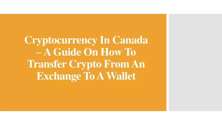 cryptocurrency in canada a guide on how to transfer crypto from an exchange to a wallet