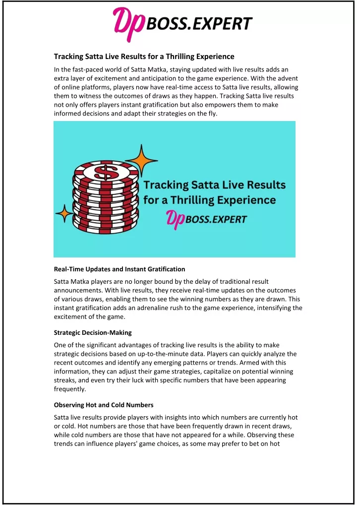 tracking satta live results for a thrilling