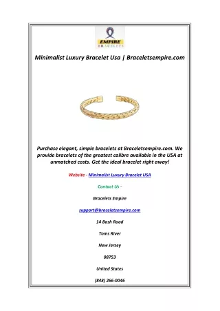 Minimalist Luxury Bracelet Usa | Braceletsempire.com