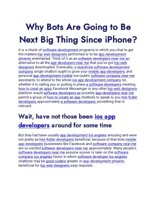 Why Bots Are Going To Be Next Big Thing Since iPhone