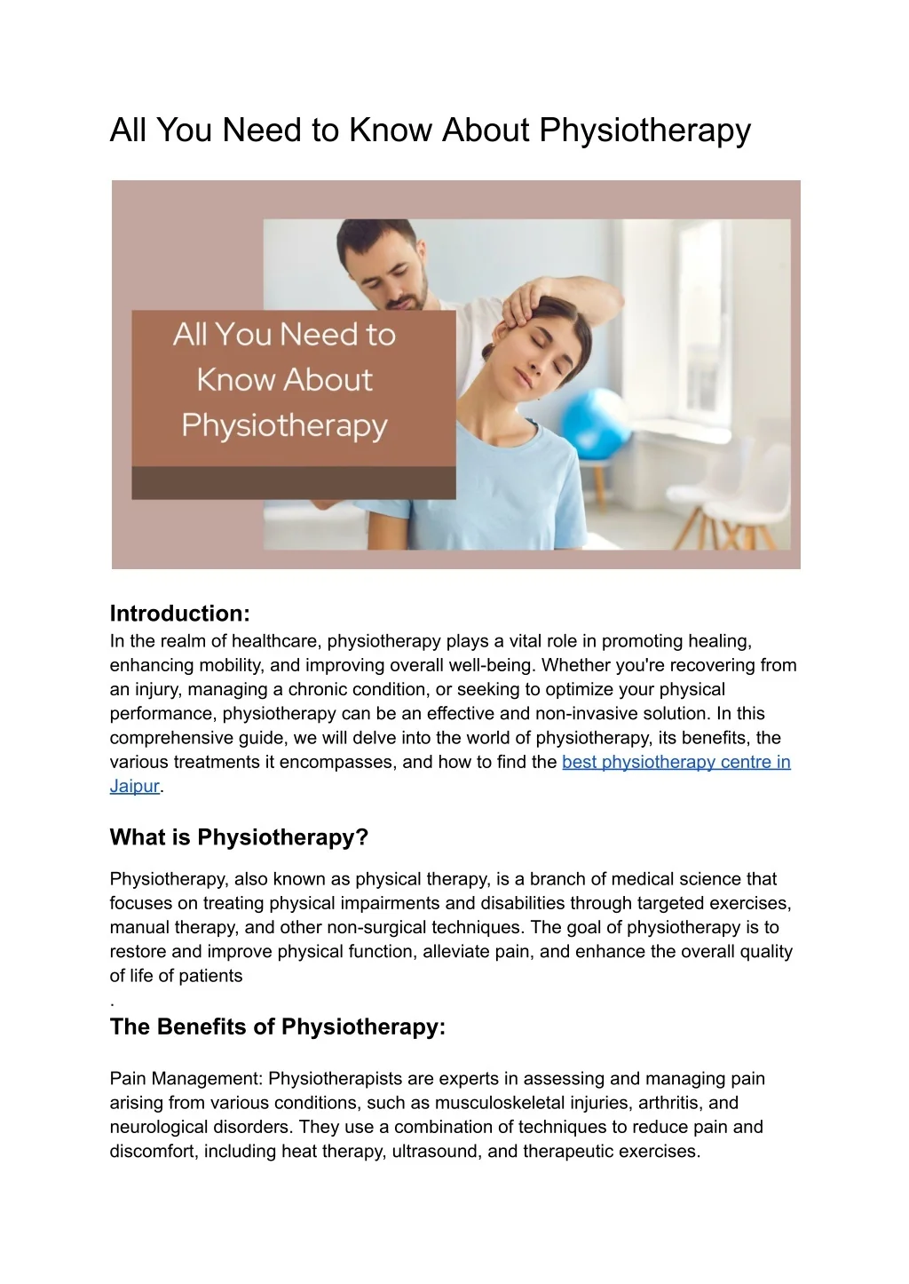 PPT - All You Need to Know About Physiotherapy PowerPoint Presentation ...