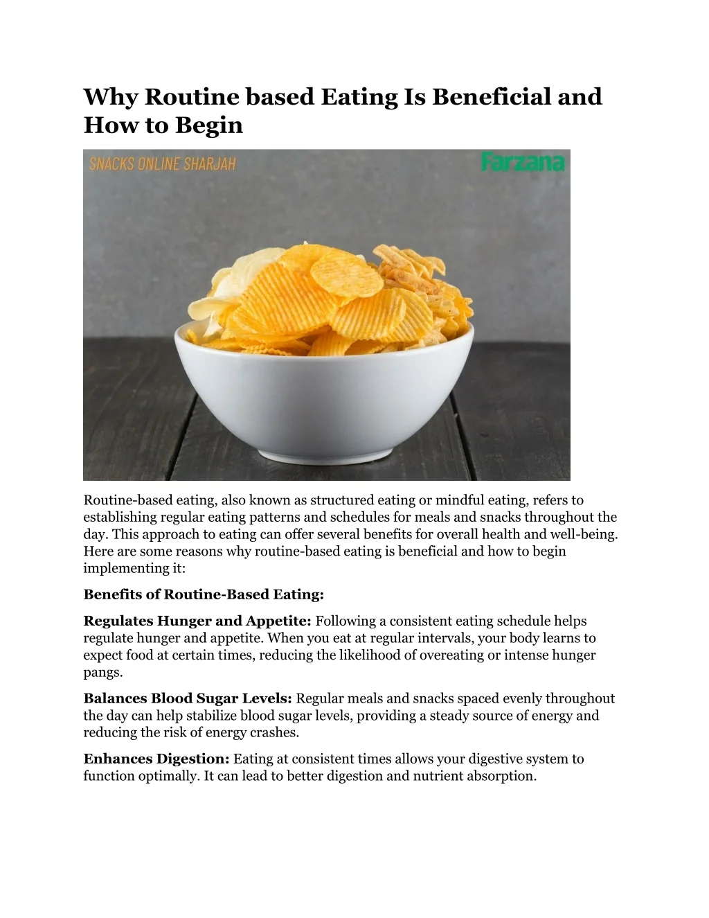 Fresh Look at Ppt Why Routine Based Eating Is Beneficial And How To