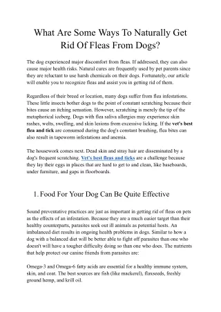 What Are Some Ways To Naturally Get Rid Of Fleas From Dogs