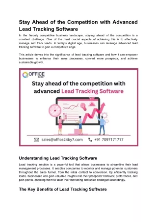 Stay Ahead of the Competition with Advanced Lead Tracking Software