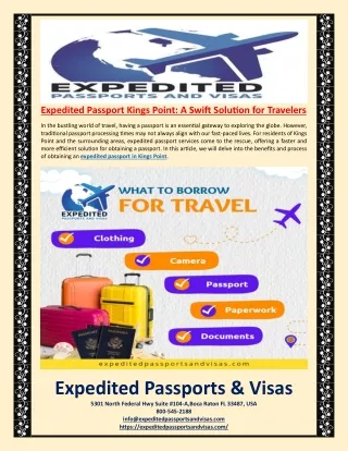 Expedited Passport Kings Point A Swift Solution for Travelers