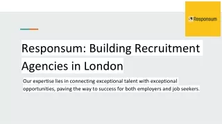 Responsum: Building Recruitment Agencies in London