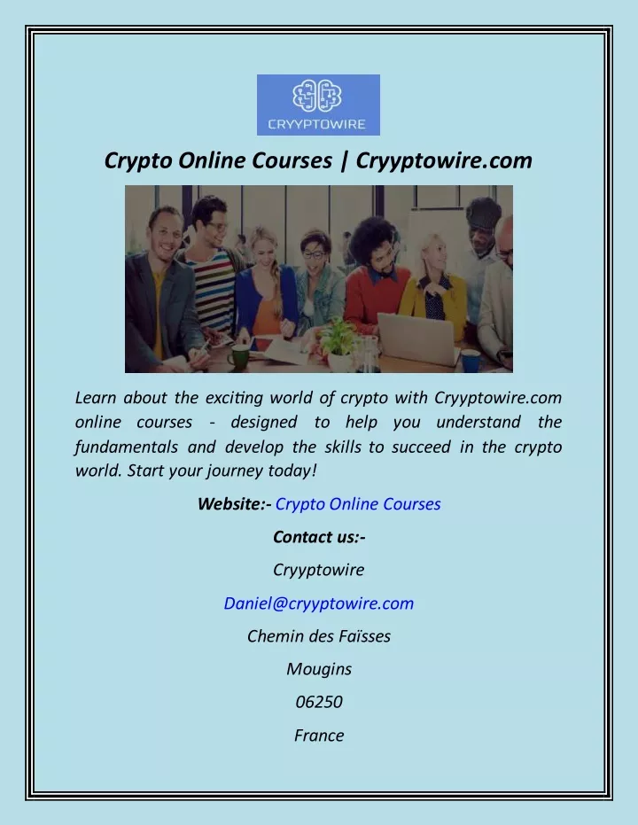 crypto online courses cryyptowire com