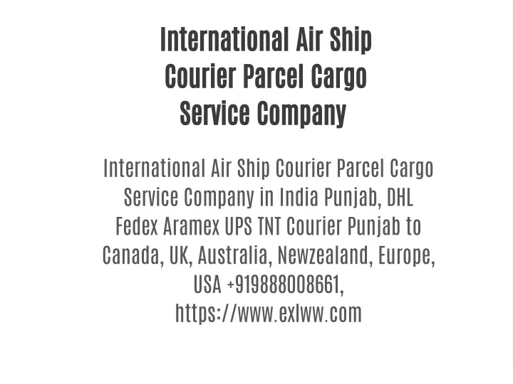 international air ship courier parcel cargo