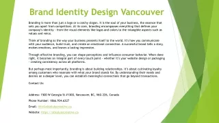 Brand Identity Design Vancouver