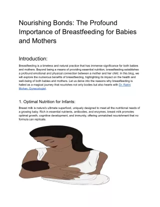 Nourishing Bonds_ The Profound Importance of Breastfeeding for Babies and Mothers