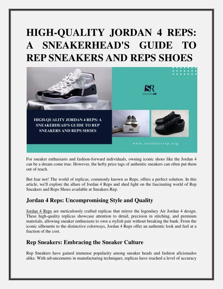 high quality jordan 4 reps a sneakerhead s guide