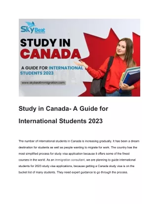 Your Path to Study in Canada: A Comprehensive Manual for International Students