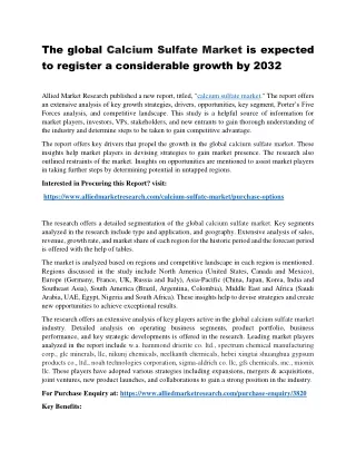 Calcium Sulfate Market