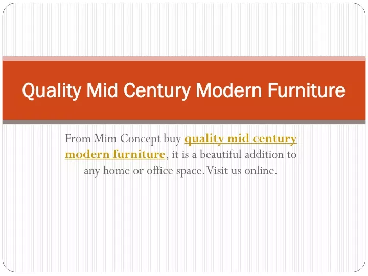 quality mid century modern furniture