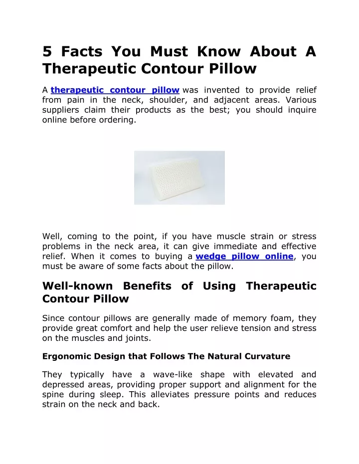 5 facts you must know about a therapeutic contour