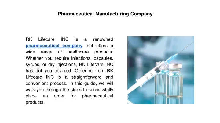 pharmaceutical manufacturing company