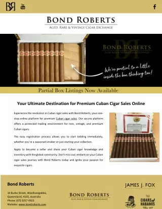 Your Ultimate Destination for Premium Cuban Cigar Sales Online