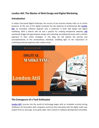 London Atil's Formula for Success in Web Design and Digital Marketing