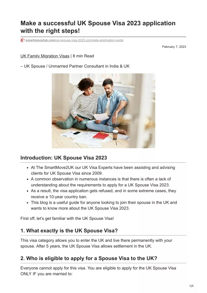 make a successful uk spouse visa 2023 application