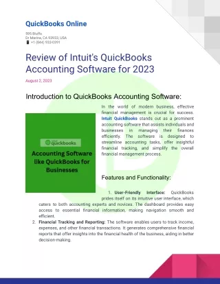 Evaluation of QuickBooks Accounting Software from Intuit for 2023