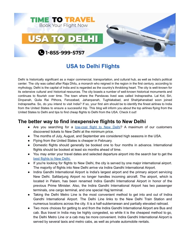 usa to delhi flights