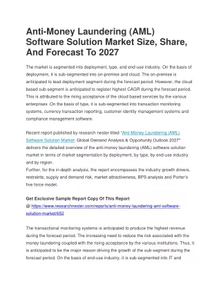 anti money laundering aml software solution