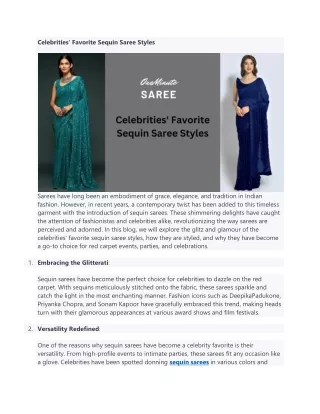 Celebrities' Favorite Sequin Saree Styles