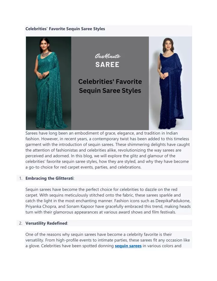 celebrities favorite sequin saree styles