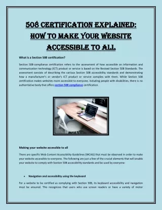 508 Certification Explained: How to Make Your Website Accessible to All