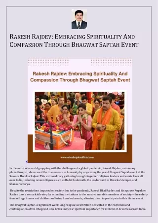 r akesh r ajdev e mbracing s pirituality