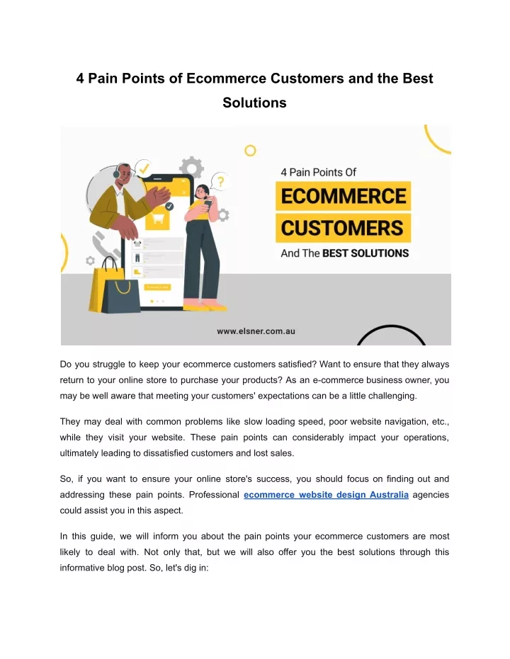 4 pain points of ecommerce customers and the best
