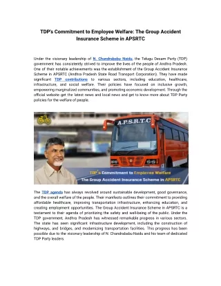 TDP's Commitment to Employee Welfare The Group Accident Insurance Scheme in APSRTC (1)