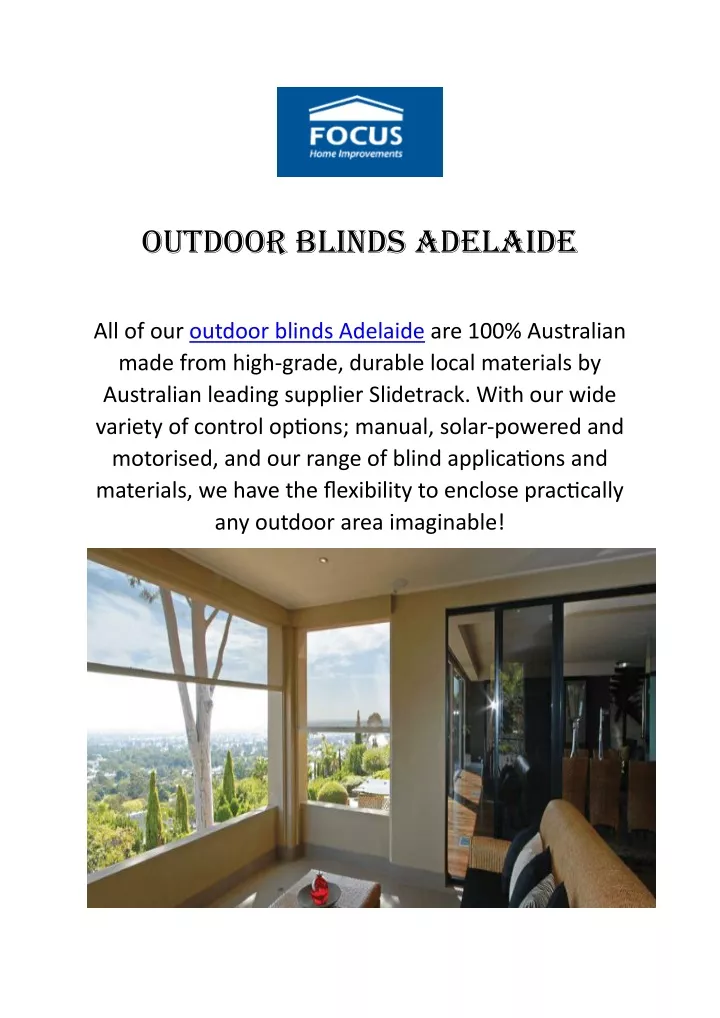 outdoor blinds adelaide