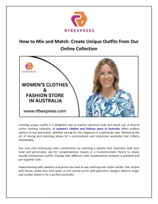 How to Mix and Match Create Unique Outfits from Our Online Collection