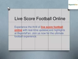 Live Score Football Online