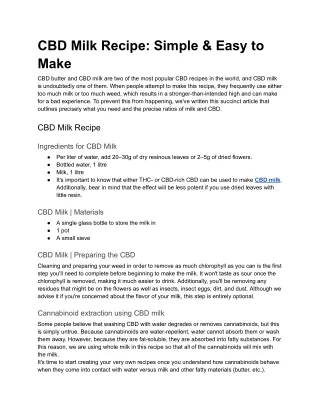 CBD Milk Recipe_ Simple & Easy to Make
