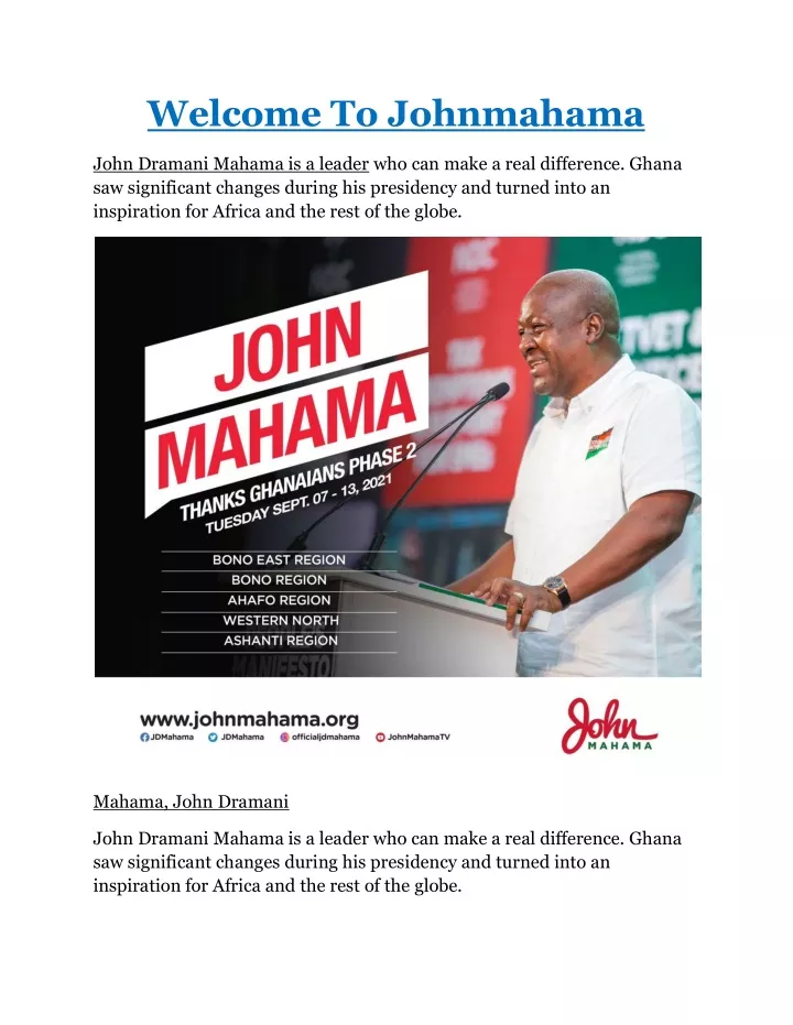 welcome to johnmahama