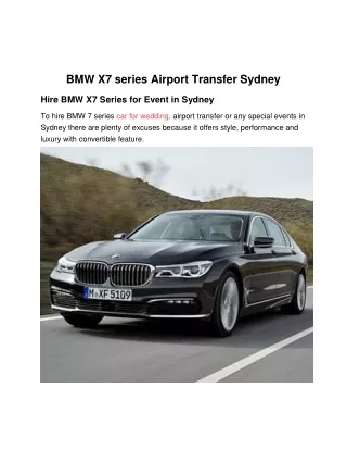 BMW 7 Chauffeur Airport Transfer Service in Sydney - BookALimo