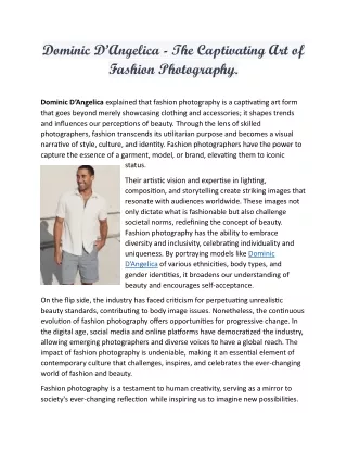 dominic d angelica the captivating art of fashion