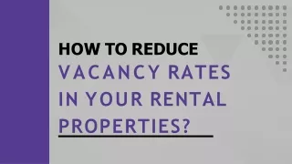 Time to Reduce Rental Vacancy Rates!