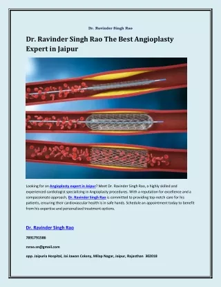 The Best Angioplasty Expert in Jaipur