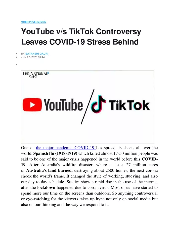 all things trending youtube v s tiktok