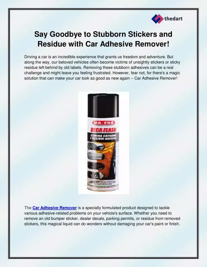 say goodbye to stubborn stickers and residue with