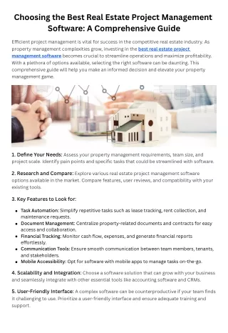 Choosing the Best Real Estate Project Management Software A Comprehensive Guide