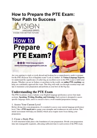 How to Prepare the PTE Exam - Your Path to Success